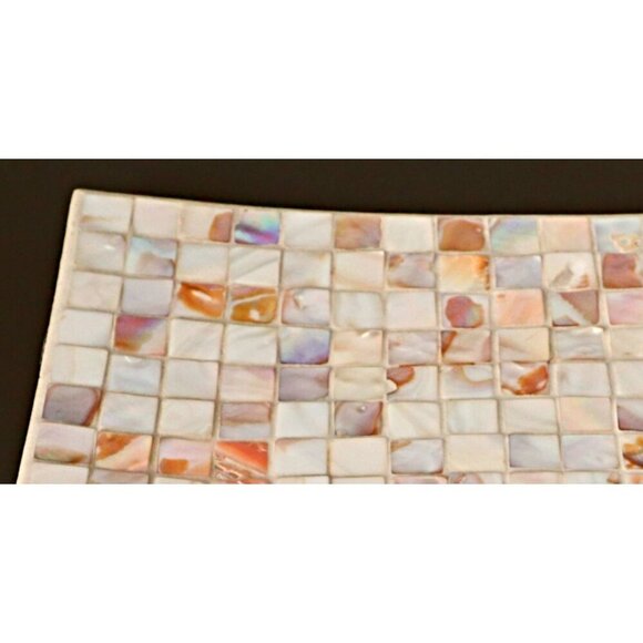 Handmade Mother Of Pearl Mosaic Square Decorative Plate - Picture 2 of 7
